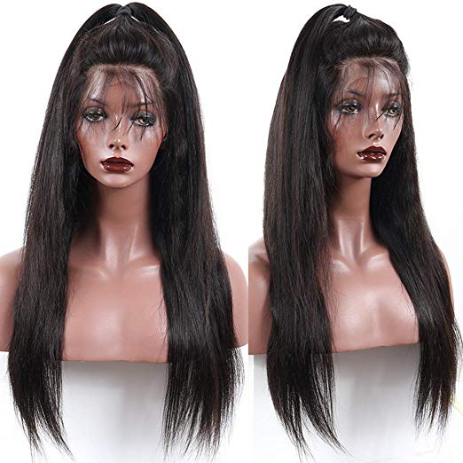 DIVA1 Straight 360 Lace Frontal Wig Pre Plucked Brazilian Remy Full hd Human Hair Wigs for Black Women 150 Density 14inch