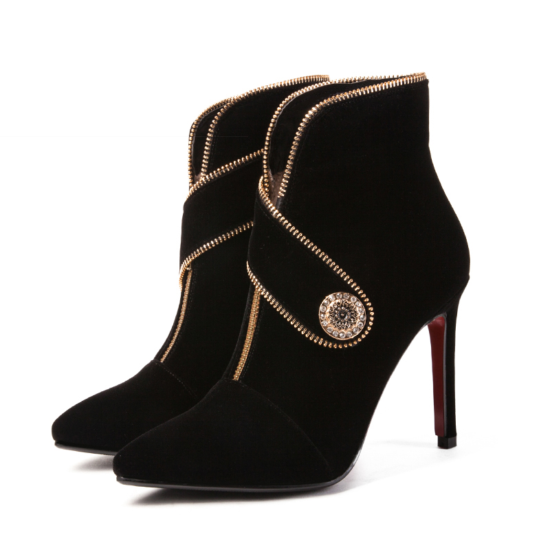 New Winter Ankle Women Boots Pointed Toe Flock Footwear Zip Crystal Female Boot Fashion Wedding Shoes Women 2020
New Winter Ankle Women Boots Pointed Toe Flock Footwear Zip Crystal Female Boot Fashion Wedding Shoes Women 2020