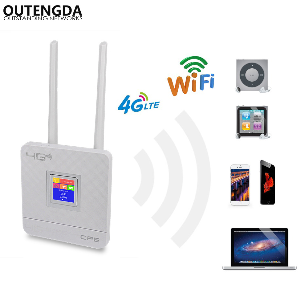 

Unlocked 150Mbps Wireless Router 4G LTE Wifi With SIM Card Slot&RJ45 Port Dual External Antennas for Home