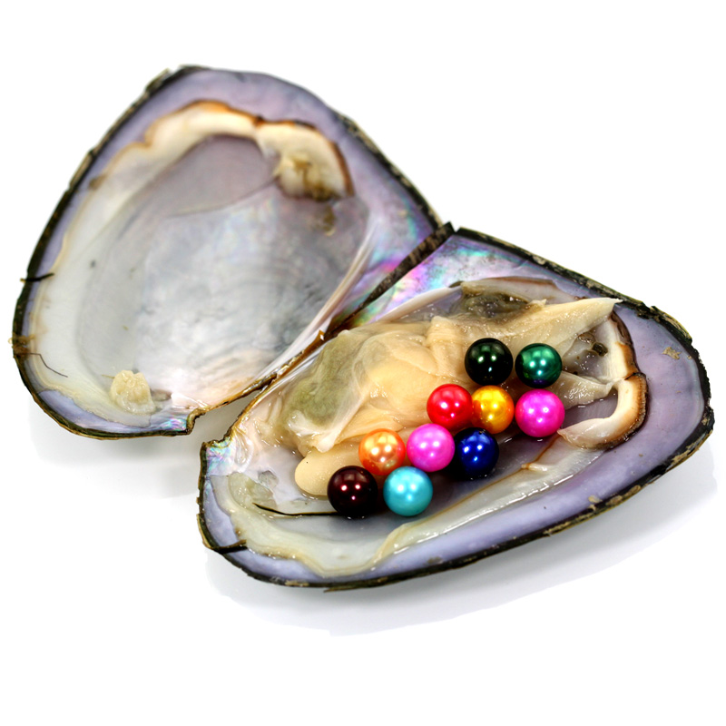 Wholesale Love Wish Freshwater Oyster with Signle Twins Triplets Quadruplets Quintiles Pearls Inside Natural 6-8mm Round 66colors 20PCS/lot от DHgate WW
