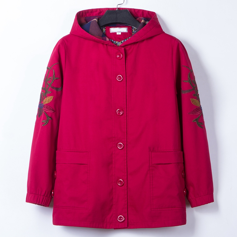 Spring Autumn Middle-aged Female Windbreaker New Embroidery Single-breasted Hooded Outerwear Plus Size Women Cotton Trench Coat, Dark blue
Spring Autumn Middle-aged Female Windbreaker New Embroidery Single-breasted Hooded Outerwear Plus Size Women Cotton Trench Coat, Dark blue