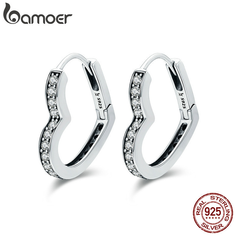 Bamoer Classic Authentic 100% 925 Sterling Silver Heart Shape Clear Cz Hoop Earrings For Women Sterling Silver Jewelry Sce290 Y19062703, Golden;silver
Bamoer Classic Authentic 100% 925 Sterling Silver Heart Shape Clear Cz Hoop Earrings For Women Sterling Silver Jewelry Sce290 Y19062703, Golden;silver