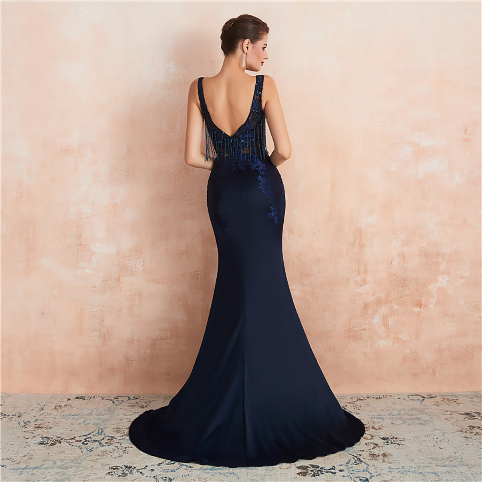 New Arrivals Abendkleider Evening Dresses Long With Boat-neck Zipper Vestido Gown Formal Dresses Real Photos