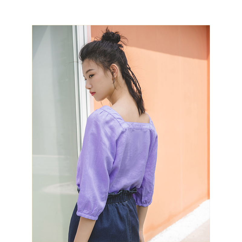 INMAN Square Neck Literary Retro Casual Loose Slim Three Quarter Sleeve Women Blouse, Purple
INMAN Square Neck Literary Retro Casual Loose Slim Three Quarter Sleeve Women Blouse, Purple