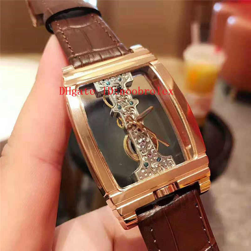 2019 Skeleton openworked watch Hand-winding Mechanical Transparent openworked Dial 18k Rose Gold Case Sapphire Crystal Brown calfskin strap, Slivery;brown
2019 Skeleton openworked watch Hand-winding Mechanical Transparent openworked Dial 18k Rose Gold Case Sapphire Crystal Brown calfskin strap, Slivery;brown