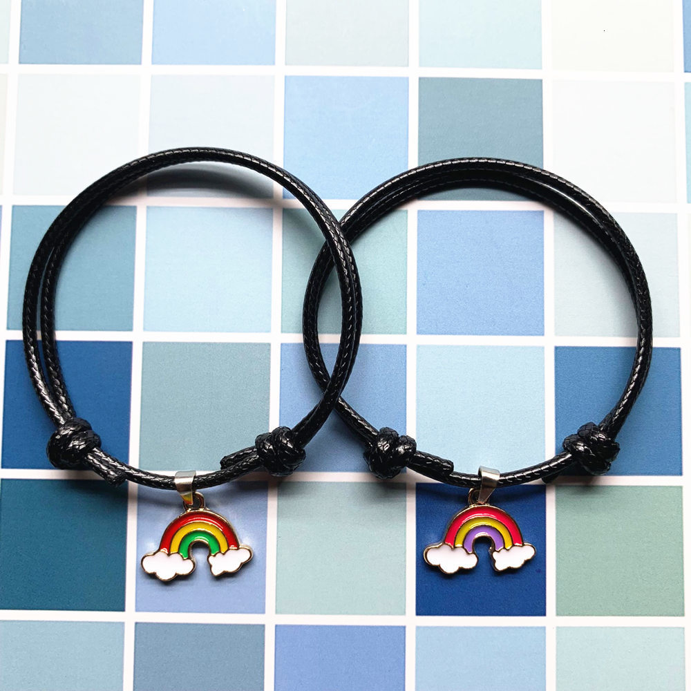 2 Pcs New Fashion Bracelets For Women And Men Personality Rainbow Couple Bracelet Handmade Paired Rope Chain Gifts For Lovers
2 Pcs New Fashion Bracelets For Women And Men Personality Rainbow Couple Bracelet Handmade Paired Rope Chain Gifts For Lovers