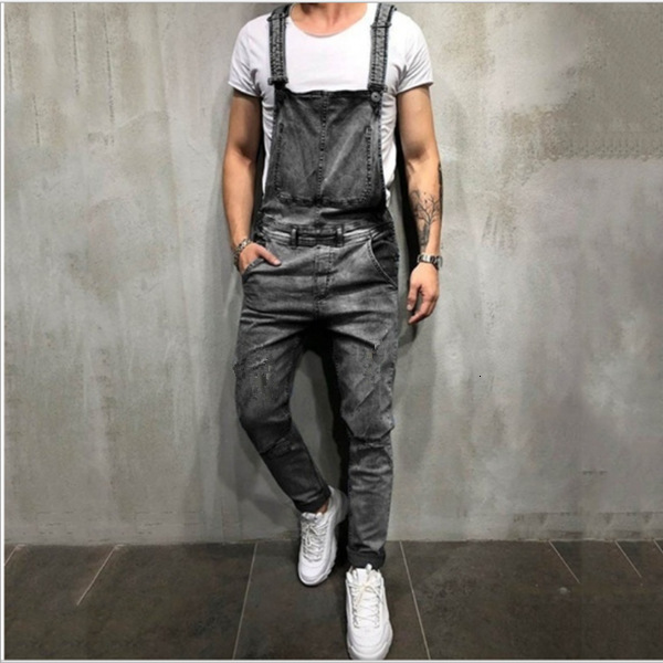 Man Camisole Lin Tai Pants No Holes Men's Self-cultivation Cowboy Trousers Salopettes