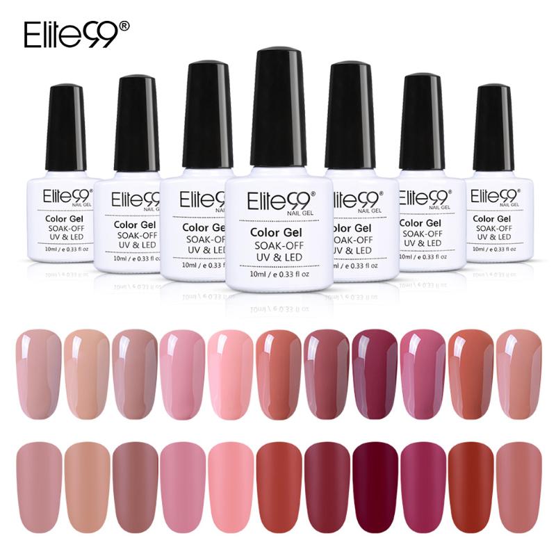 

Elite99 10ml Nude Color UV Gel Nail Polish MaTop Coat Hybrid Nails Gellak DIY Nail Art Gel Lacquer Soak Off UV Varnish, Nu014