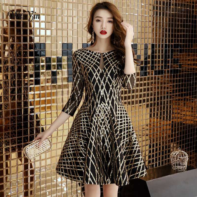 weiyin Gold Sequins Cocktail Dresses 2019 New Arrival Sexy A-line Spaghetti Party Gown Bodycon Vestido Coctel Corto WY1453, Black
weiyin Gold Sequins Cocktail Dresses 2019 New Arrival Sexy A-line Spaghetti Party Gown Bodycon Vestido Coctel Corto WY1453, Black