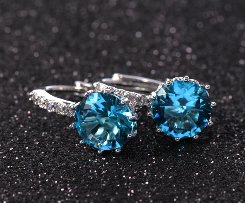 2020 Ear Stud Earrings For Women 11 Colors Round With Cubic Zircon Charm Flower Stud Earrings Women Jewelry Gift diamond earings