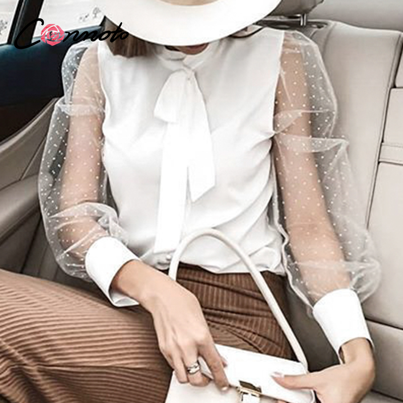 Conmoto mesh patchwork casual sexy club blouses women bow plus size blouse shirts blouses chiffon high fashion blusas mujer, White
Conmoto mesh patchwork casual sexy club blouses women bow plus size blouse shirts blouses chiffon high fashion blusas mujer, White