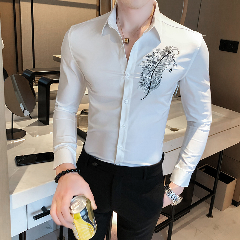 High Quality Men Casual Shirts Fashion 2020 Streetwear Shirt Men Long Sleeve All Match Simple Embroidery Dress Shirt Tuxedo, Black
High Quality Men Casual Shirts Fashion 2020 Streetwear Shirt Men Long Sleeve All Match Simple Embroidery Dress Shirt Tuxedo, Black