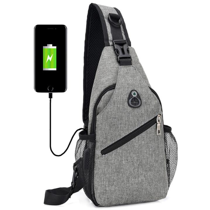 Cross body Bag Men Polyester USB Chest Bag Sling bag Large Capacity Sport Cycling Bags 3Colors, Blue
Cross body Bag Men Polyester USB Chest Bag Sling bag Large Capacity Sport Cycling Bags 3Colors, Blue