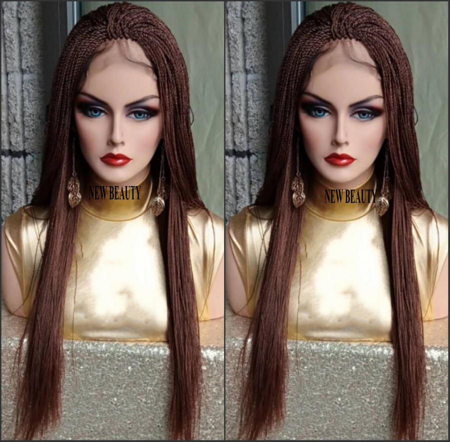 200density full Mixed brown color Havana Twist wig brazilian hair full lace front braid wig Senegalese Twist synthetic wig for africa women
