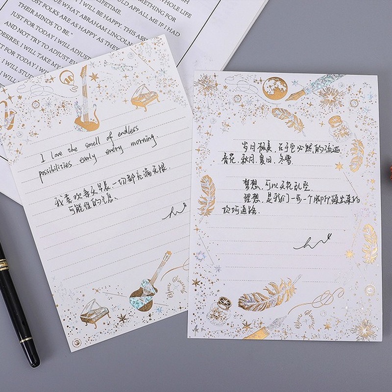 Golden Brozing Musical Envelope Love Letter Top Grade Western B6 No. Writing Paper Envelop Style Gilding Letter Pad High Quality
Golden Brozing Musical Envelope Love Letter Top Grade Western B6 No. Writing Paper Envelop Style Gilding Letter Pad High Quality