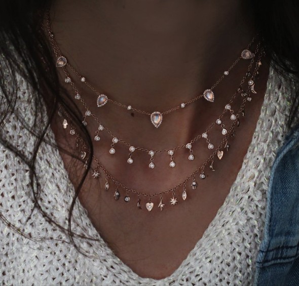 Fine 925 sterling silver lucky cute symbol tiny charms tassel chain choker statement 2019 gorgeous women collar necklace