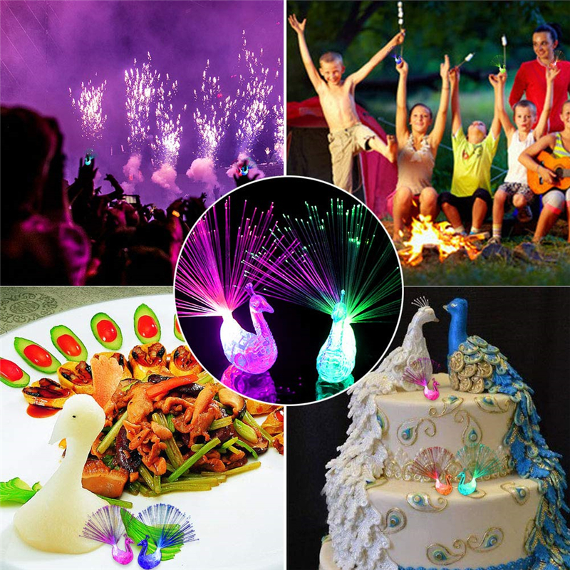 LED Finger Light Ring Creative Colorful Peacock Finger Lights LED Light-up Finger Toys for Party Cheering Novelty Glowing Halloween Gifts