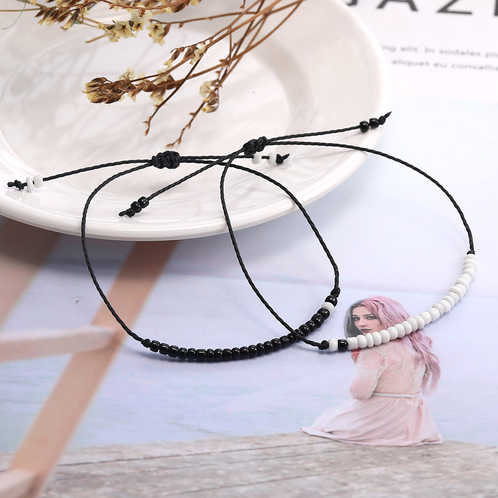 Summer Bohemian Style Seed Beads Bracelet for Women Black White Crystal Glass Bead Handmade Braided Friendship Bracelet Fashion Jewelry Gift
Summer Bohemian Style Seed Beads Bracelet for Women Black White Crystal Glass Bead Handmade Braided Friendship Bracelet Fashion Jewelry Gift