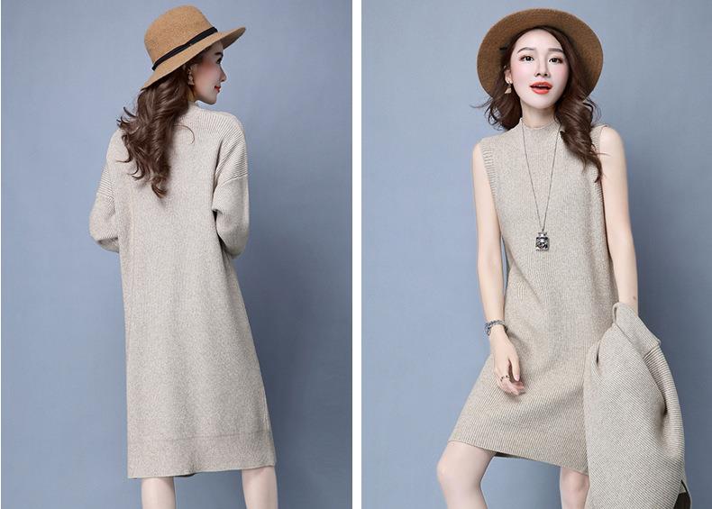 2018 Winter Women's Knitwear Two-piece Sweater Cardigan Jacket Long Vest Dress Sweater Set, Black
2018 Winter Women's Knitwear Two-piece Sweater Cardigan Jacket Long Vest Dress Sweater Set, Black