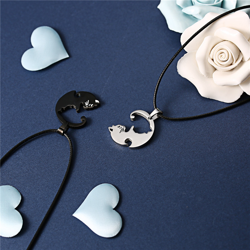 Fashion Couple Jewelry Necklaces Black White Couple Necklace Yin Yang Corollary Necklace Animal Cat Pendants
Fashion Couple Jewelry Necklaces Black White Couple Necklace Yin Yang Corollary Necklace Animal Cat Pendants