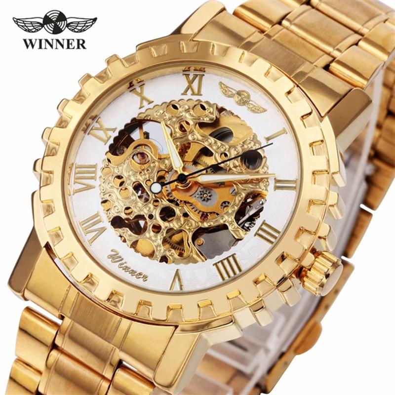 WINNER Vintage Fashion Men Mechanical Watches Metal Strap Top Best Selling Vintage Retro Design Wristwatches, Gold
WINNER Vintage Fashion Men Mechanical Watches Metal Strap Top Best Selling Vintage Retro Design Wristwatches, Gold