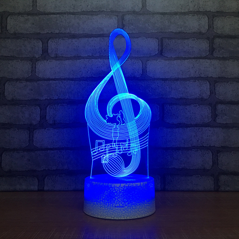 Creative Music Note 3D Table Lamp LED Night Light 7 Colors Changing Bedroom Sleep Lighting Home Decor Gifts