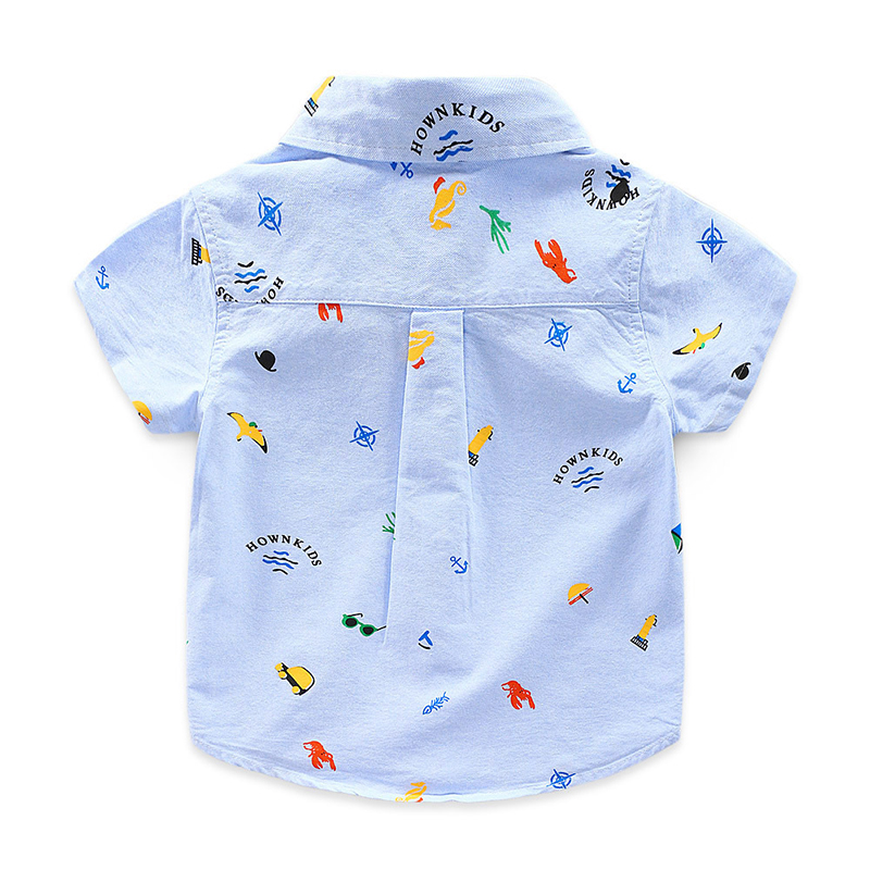 Baby Clothing 2020 Kids Cloth Summer Baby Shirt Kid Short Sleeve Casual Shirt Boy Cartoon Print Shirts Boys Clothes