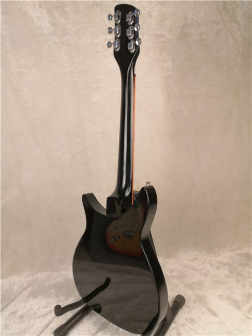 John Lennon 325 Short Scale Length 527mm 6 String Black Electric Guitar Bigs Tremolo, Gloss Paint Fingerboard, 5 Degree Angle Headstock