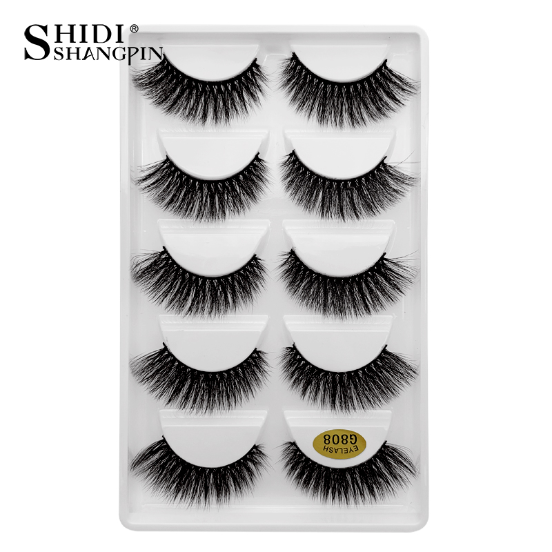 Hot 3D Mink Lashes Natural Long Thick False Eyelashes Handmade Reusable 3D Mink Eyelashes Full Strip Eyelash Extension Fake Lashes Makeup