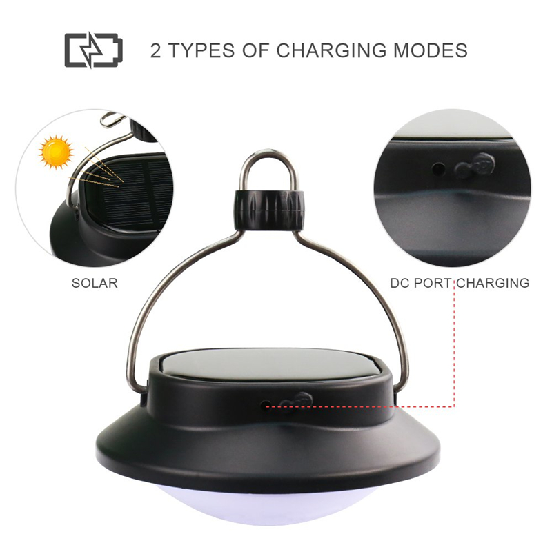 Camping Lantern Portable Outdoor Lighting Solar Rechargable Hanging Tent Light 60 LED Night Lights with 5 Lighting Modes