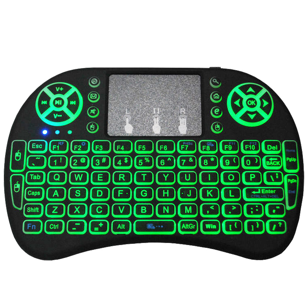 i8 keyboard 7 Colors Backlit English 2.4GHz Wireless Keyboard Air Mouse Touchpad for Android TV BOX Mini PC Projector