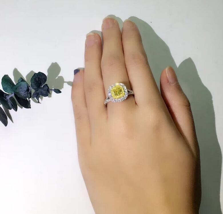 Sterg Sier Princess Cut Yellow Topaz CZ Eternity Wedding Band for Women 2b49