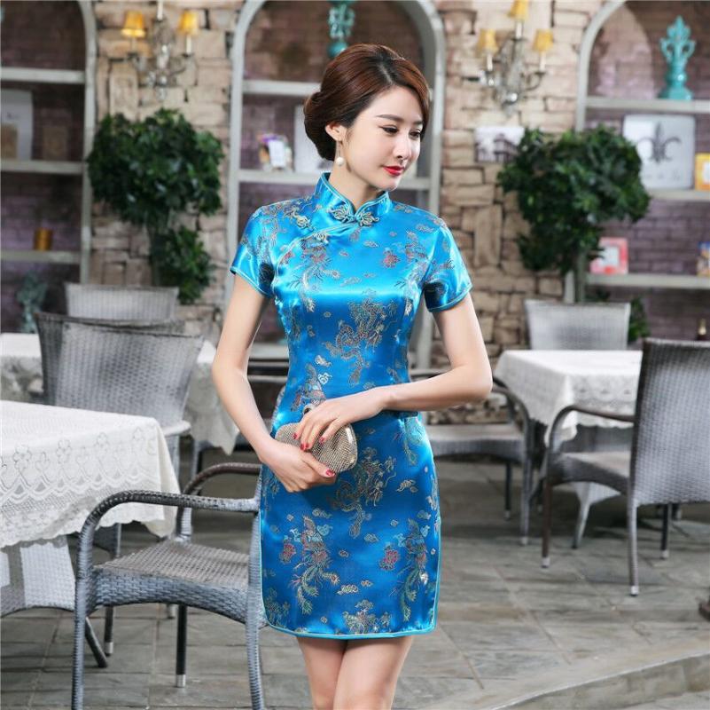 Plus Size Mini Cheongsam New Arrival Vintage Chinese style Women' Satin Qipao Light Blue Summer Sexy Party Dress Vestidos -6XL, Black
Plus Size Mini Cheongsam New Arrival Vintage Chinese style Women' Satin Qipao Light Blue Summer Sexy Party Dress Vestidos -6XL, Black