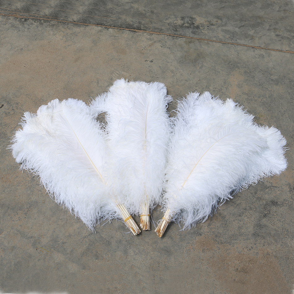 10PCS white ostrich feathers 1575cm for craft wedding party supplies carnival dancer decoration plumages