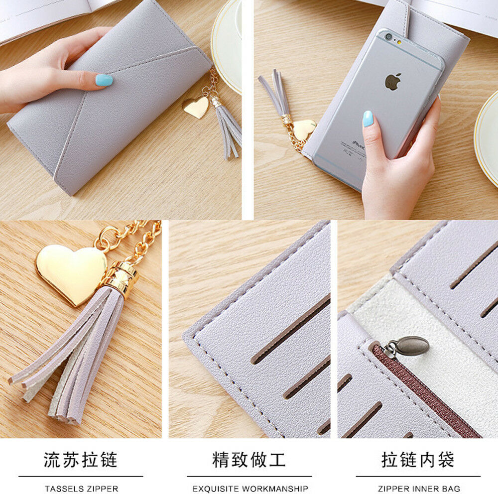 Women Lady Clutch Leather Wallet Long Card Holder Phone Bag Case Purse Handbag