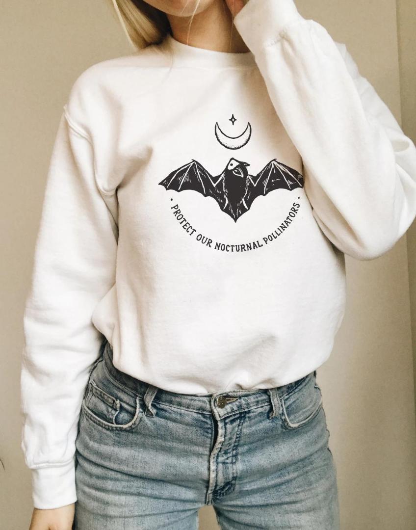 PROTECT OUR NOCTURNAL POLLINATORS bat Sweatshirt women fashion hipster unisex outfit graphic quote grunge Jumper Pullovers top, Black-white txt
PROTECT OUR NOCTURNAL POLLINATORS bat Sweatshirt women fashion hipster unisex outfit graphic quote grunge Jumper Pullovers top, Black-white txt
