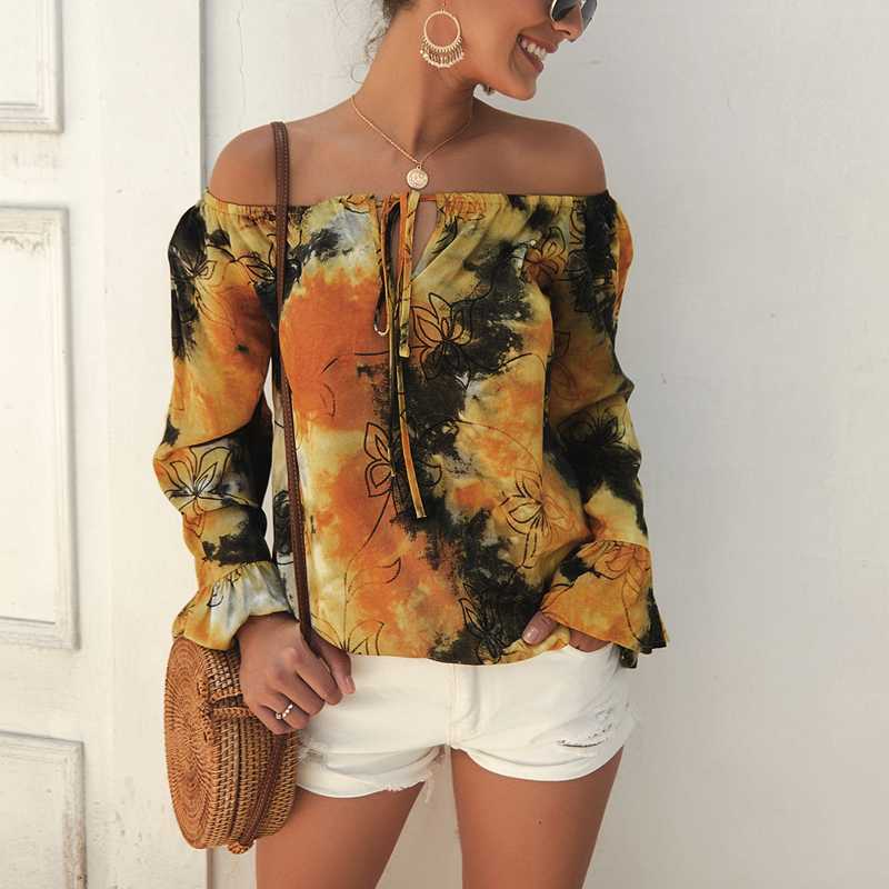 Off shoulder print sexy long-sleeved casual top Shirt blouse 2019 tops Summer fashion autumn Women beach slash neck shirt blouse, Green
Off shoulder print sexy long-sleeved casual top Shirt blouse 2019 tops Summer fashion autumn Women beach slash neck shirt blouse, Green