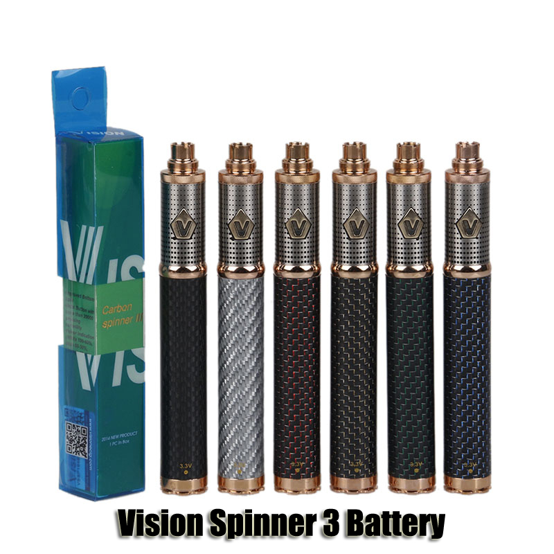 Vision Spinner 3 III Battery Carbon Fiber 1650mAh Variable Voltage VV 3.3-4.8V Battery For 510 Ego E Cigarette Atomizer Tank 
Vision Spinner 3 III Battery Carbon Fiber 1650mAh Variable Voltage VV 3.3-4.8V Battery For 510 Ego E Cigarette Atomizer Tank