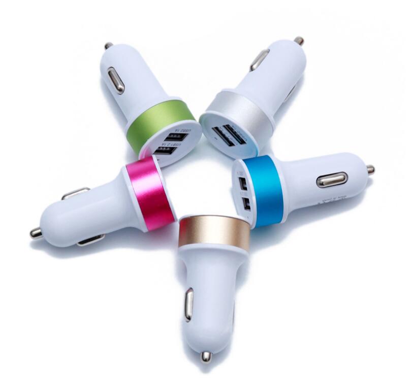 Dual USB 5V 2.1A Car Charger Auto Power adapter Chargers for iPhone 7 8 x 11 12 13 14 15 pro max samsung S20 S23 huawei android phone pc gps