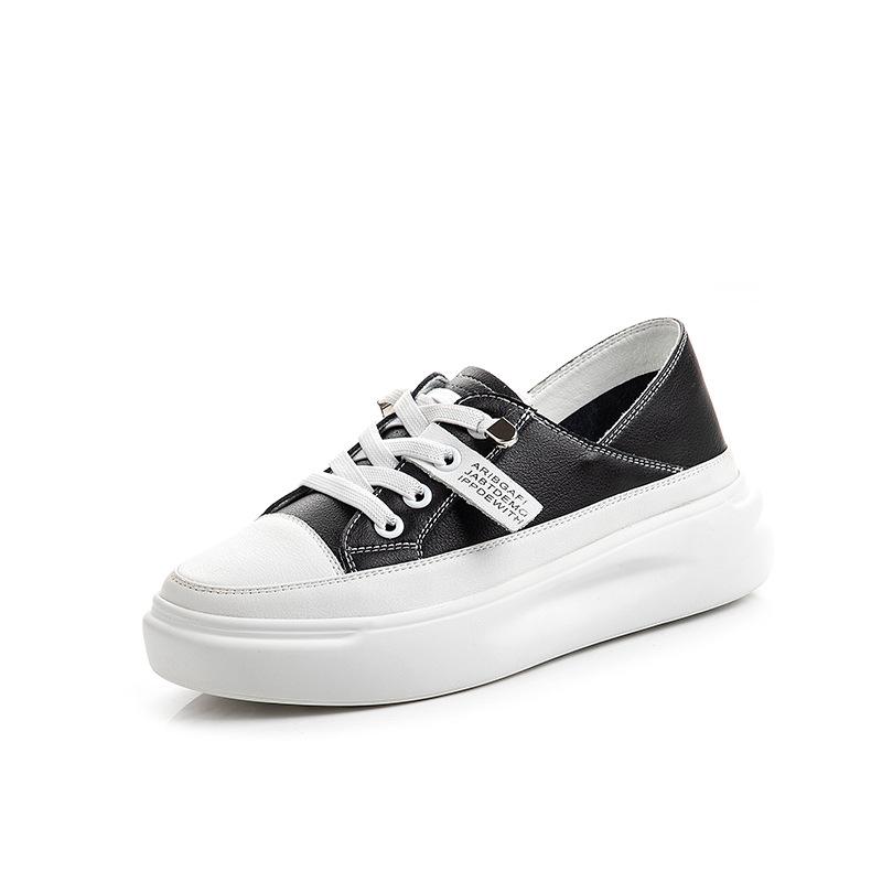 Hot Sale-4.5cm height increasing Platform Shoescowskin Casual travel ladies female hot sale outdoor walking white footwear