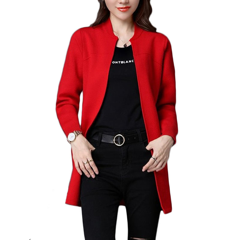 Spring Autumn Plus size Sweater Women Jacket Coat Loose Long knitt Cardigan Women's Shawl Low Round neck Cardigan Sweater A335 LY191210
