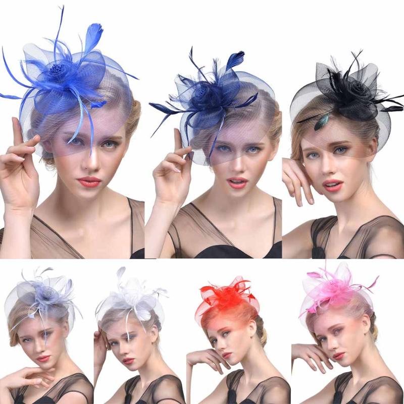 Vintage Women Flower Mesh Ribbons Feathers Headband Party Hat Headwear For Wedding Party Bridal Headdress tocados para novia
Vintage Women Flower Mesh Ribbons Feathers Headband Party Hat Headwear For Wedding Party Bridal Headdress tocados para novia