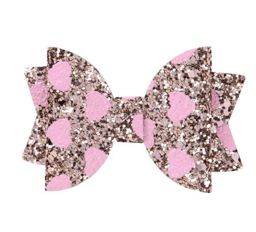 New Kids hair Bows accessories Sets Sequin Peach Heart Design Bow boutique Hair accessory barrettes Girls Hair Pin Set hairs Clips