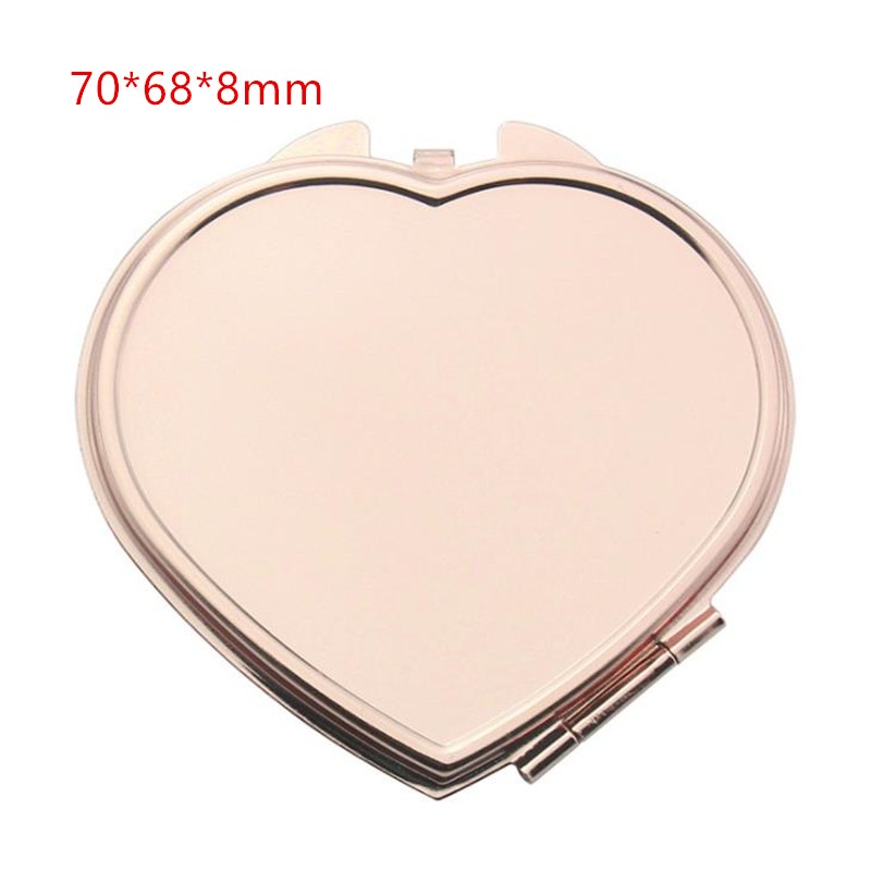 Makeup Mirror Solid Color Metal Round Case Double-Side Pop-Up Pocket Mirror Beauty Accessories Rose Gold F2290