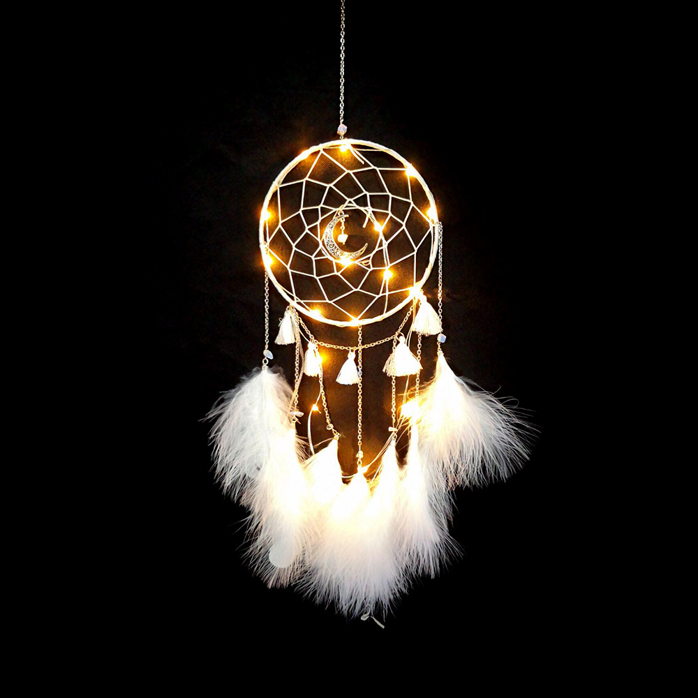 Vintage Dream Catcher Net with LED Light Handmade With Feather Gift Dreamcatcher Decoration Ornament Car Hanging Decor Home Hanging Craft
Vintage Dream Catcher Net with LED Light Handmade With Feather Gift Dreamcatcher Decoration Ornament Car Hanging Decor Home Hanging Craft