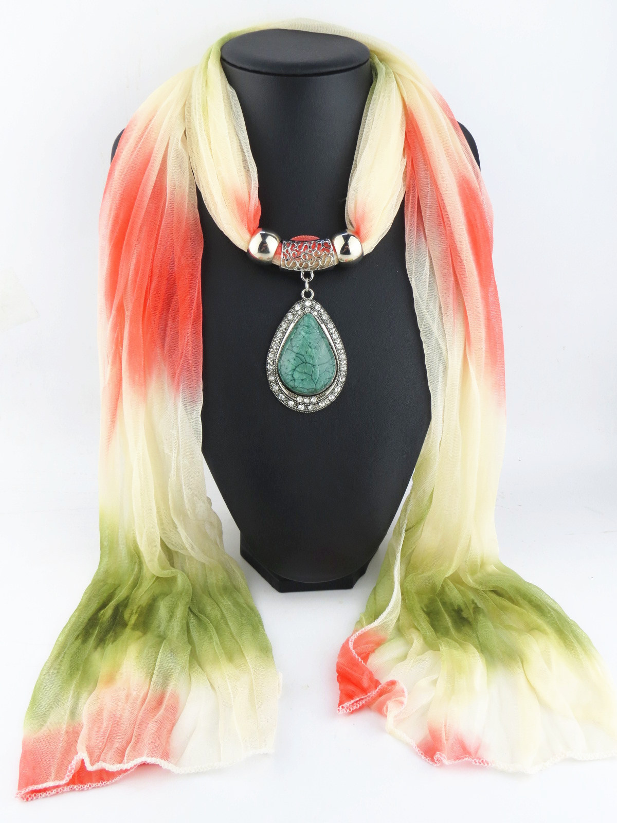 New Arrive 2020 Charm Blue Stone Gemstone Water Drop Raindrop Pendant Scarf Rhinestones Tassels Jewelry Scarves Free Shipping
