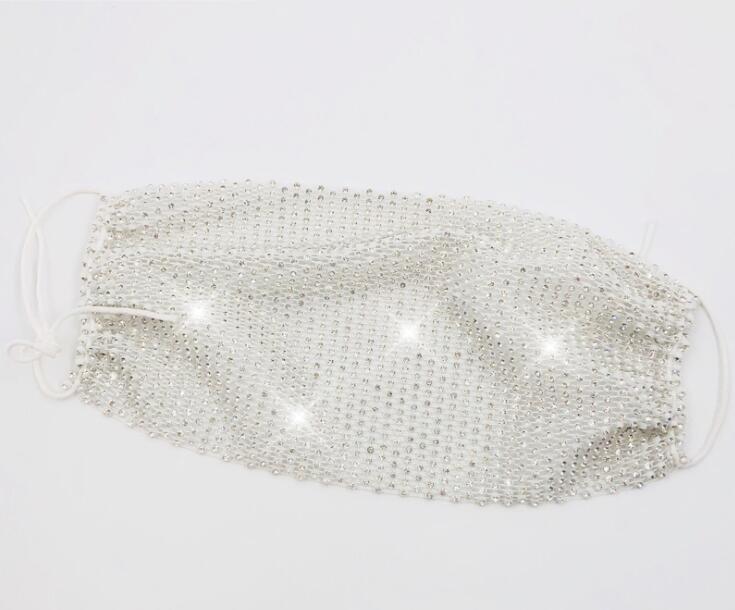Party Masks Embellished Acrylic Diamond Exotic Woman Veil Rhinestone For Club Fashion