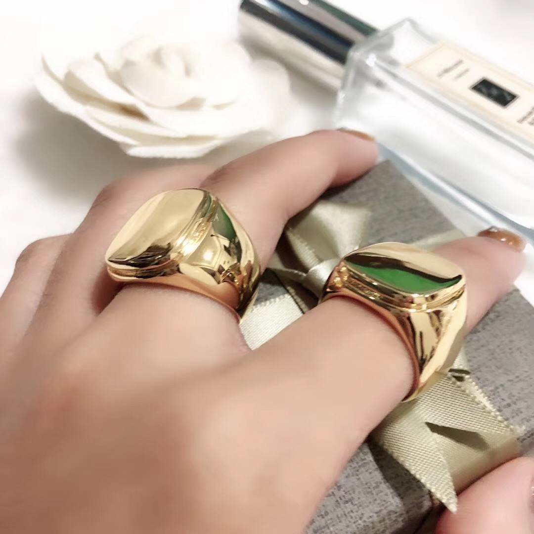 Fashion-brass material paris design ring with flat square decorate for women and girl friend jewelry gift drop shipping PS6491