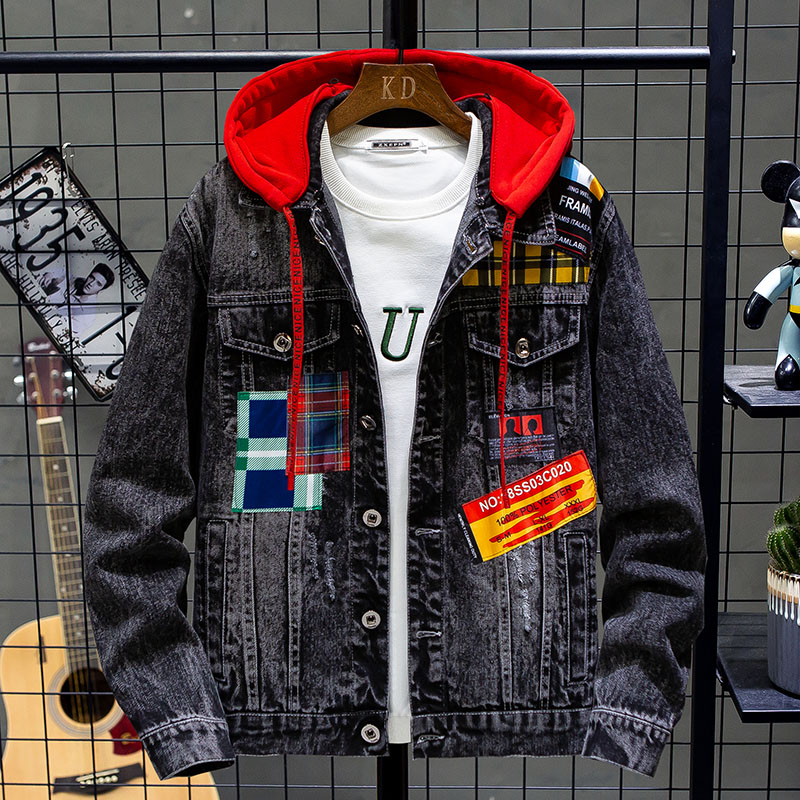 Hooded Jackets Men Spring Autumn Coat 2020 New Men's Embroidered Printed Casual Denim Jacket for Men Hat Detachable
Hooded Jackets Men Spring Autumn Coat 2020 New Men's Embroidered Printed Casual Denim Jacket for Men Hat Detachable