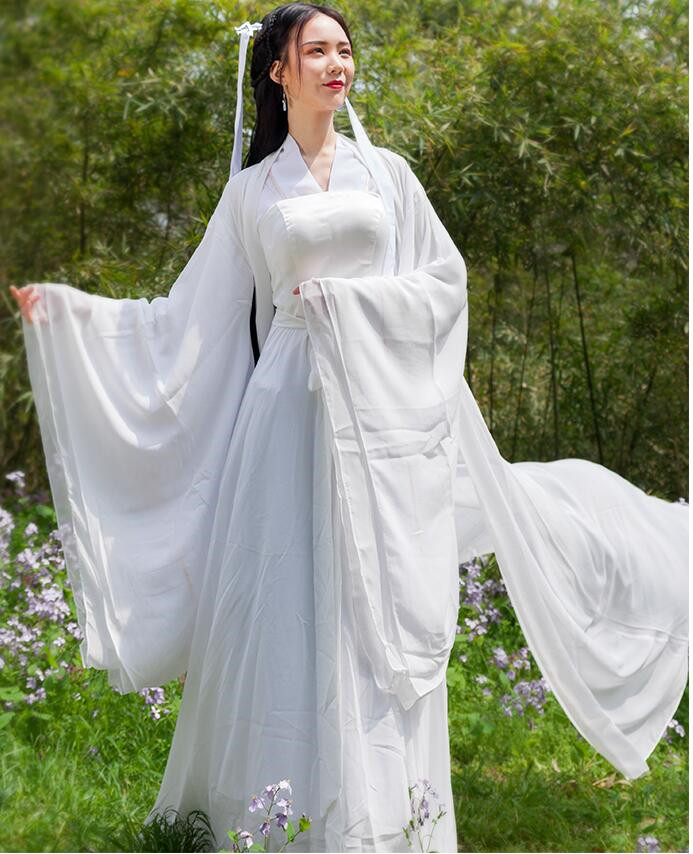 Studio Work Film TV ancient costume Legend Stars Same Item Hanfu Cosplay female Chinese Hanfu costume yellow White tailed Outfit